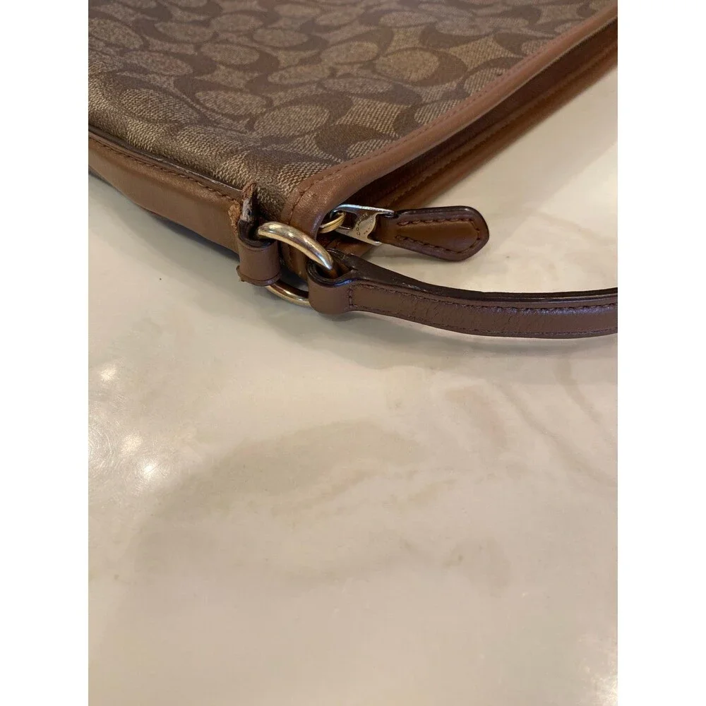 Coach Signature Brown File Crossbody Bag PVC Leather Zip Classic Chic F58297 - Picture 6 of 12